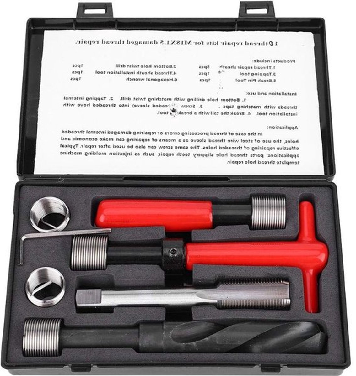 Draadherstelset voor M18x1.5, RVS Spiral Boor en Schroefdraad Invoegstukken voor Auto's en Machines