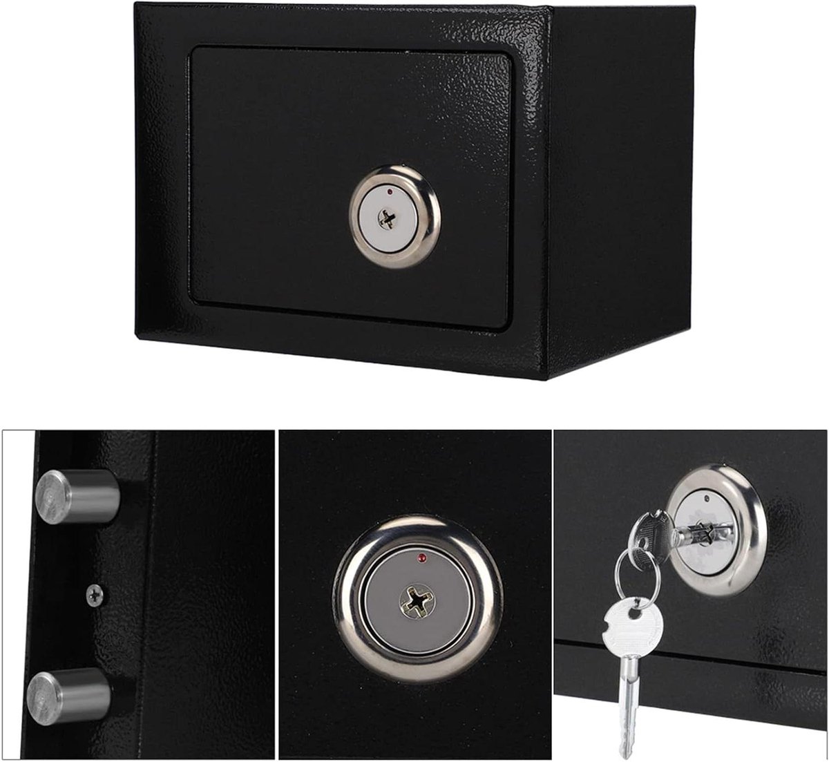 Kluis met Sleutelslot - Geldkist Kleine Kluis - Veilige Opslag - Sleutelbediend Slot - 28D x 24B x 23H cm
