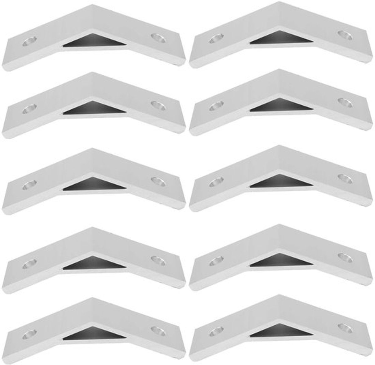 Hoeksteunen 10 Stuks 135 Graden Beugels van Aluminium Legering voor Profielverbindingen, Hardware Ondersteuning voor Meubelconstructie en DIY Projecten