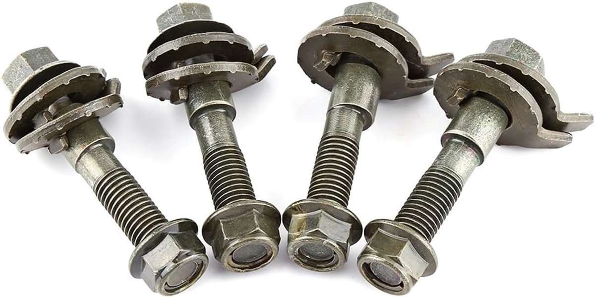 SnelShoppen - Alignment Kit Camber Bolts 4 Stuks 14mm Verstelbare Stalen Camber Kit Voor Vier Wielen - Verbeter Stabiliteit en Verminder Bandenverslij