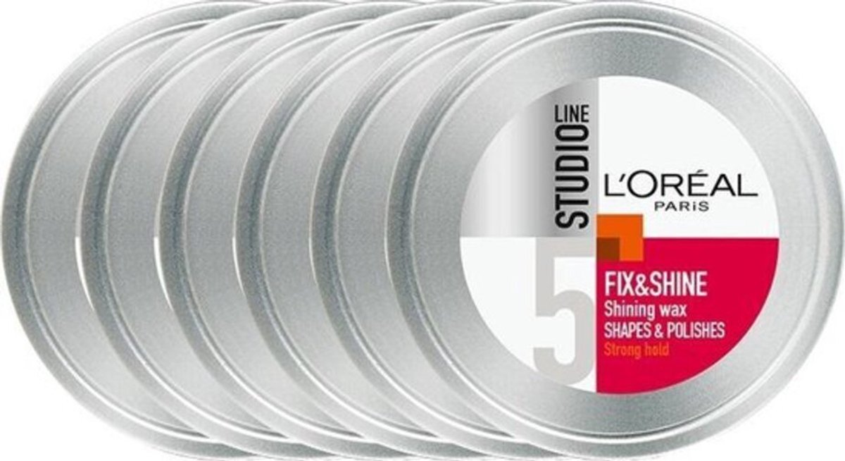 L'Oréal Paris Studio Line Fix and Shine High gloss Wax - 75 ml - Voordeelverpakking 6 stuks