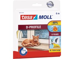 Tesa Moll tochtstrip 05393 D profiel - 9mmx6m wit