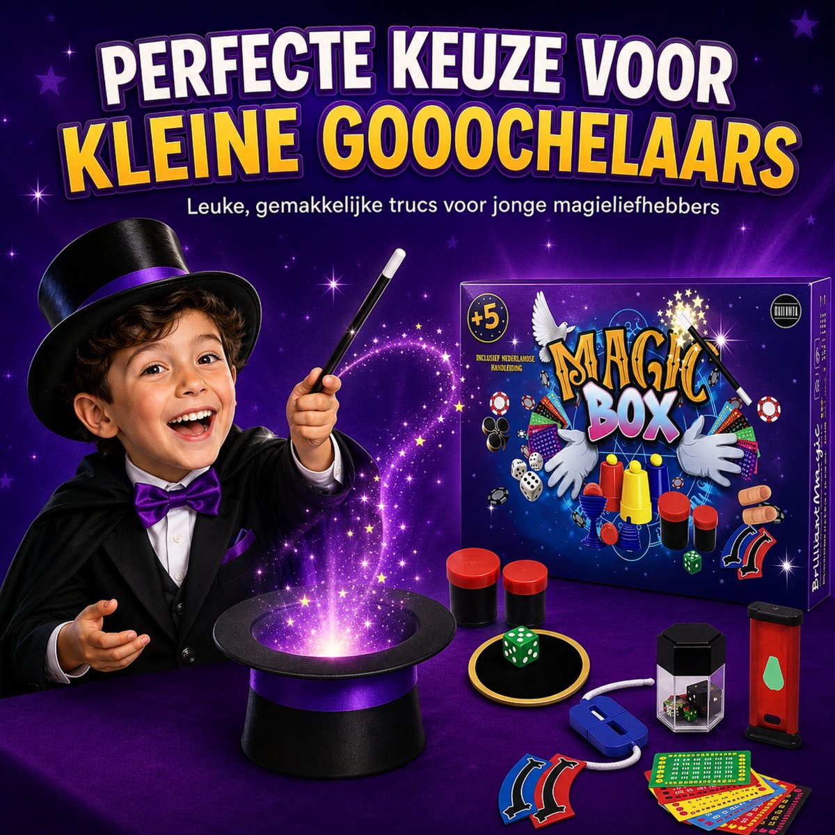 Bailanta® Goocheldoos voor Kinderen – 25 Goocheltrucs & Magic Tricks – Inclusief Nederlandse Handleiding en DVD – Vanaf 5 Jaar — afbeelding 4