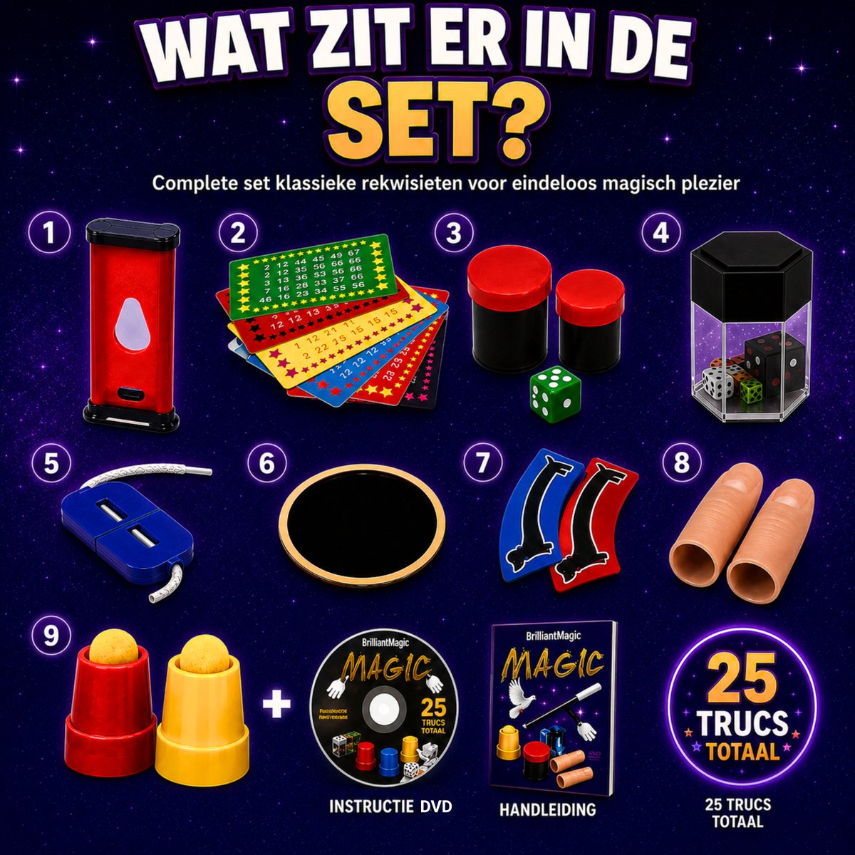 Bailanta® Goocheldoos voor Kinderen – 25 Goocheltrucs & Magic Tricks – Inclusief Nederlandse Handleiding en DVD – Vanaf 5 Jaar — afbeelding 7