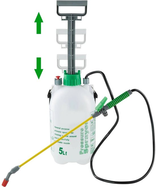 Damenzo - Tuinspuit - Drukspuit - Waterspuit - Tuinartikelen - Tuin - Plantenspuit - Druksproeier - 5 Liter - Inclusief draagriem van damenzo — afbeelding 4