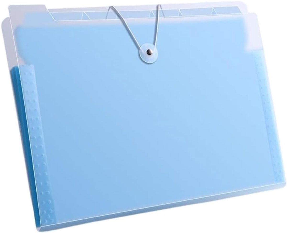 Documentenmap - Opbergmap - 1 stuk - documentenmap a4 - Projectmap - sorteermap - documententas - projectmanagement - projectmap a4 - sorteermap a4 - documentenkoffer - vakkenmap - sorteermap 4 vakken - Blauw