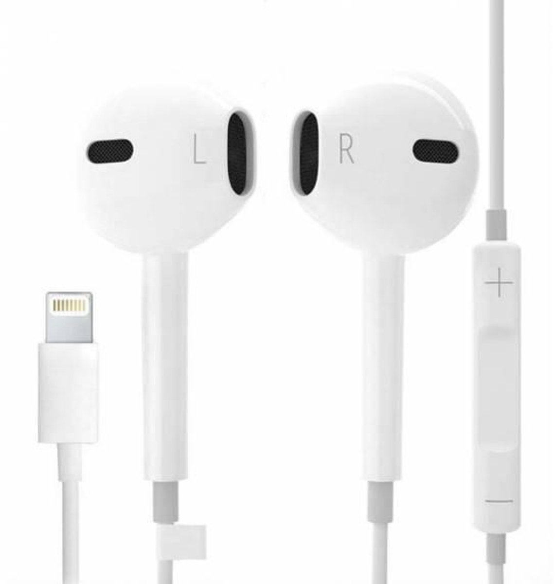 R82 Lightning Oordopjes met Microfoon – Bedrade Stereo Earphones – Wit – Geschikt voor iPhone