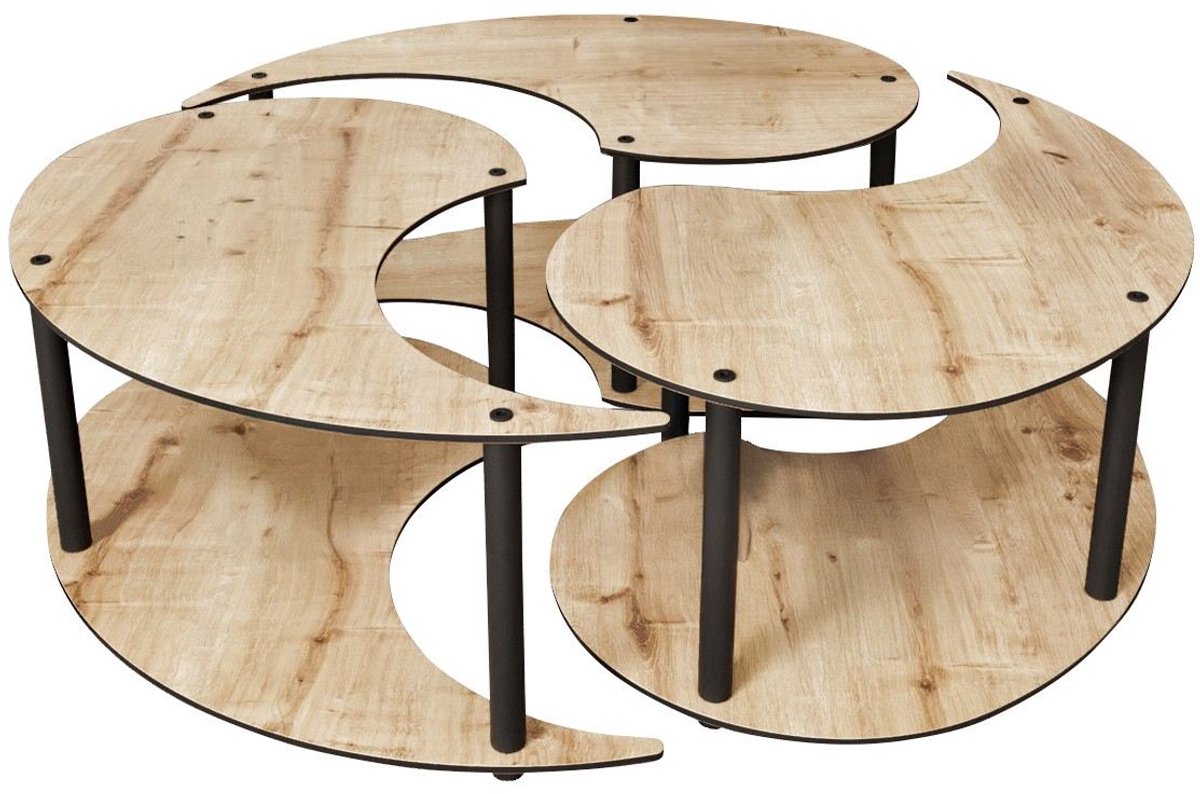 Asir - Salontafelset - Eiken - 70 x 70 x 38 cm