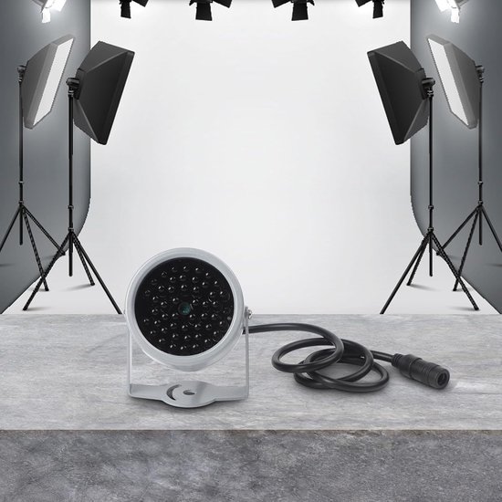 Infrarood Illuminator - IR Vullicht Nachtzicht - Beveiligingscamera Verbeteren - 48 LED's 940nm - 5-10m Bereik - Zilver — afbeelding 2