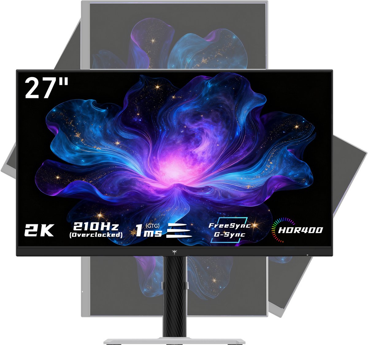 KTC H27T6 27 Inch Gaming Monitor 2K QHD 2560×1440 Fast IPS | 200Hz, Overklokbaar tot 210Hz, FreeSync & G-Sync Compatibel