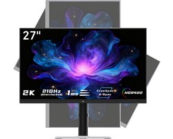KTC H27T6 27 Inch Gaming Monitor 2K QHD 2560×1440 Fast IPS | 200Hz, Overklokbaar tot 210Hz, FreeSync & G-Sync Compatibel