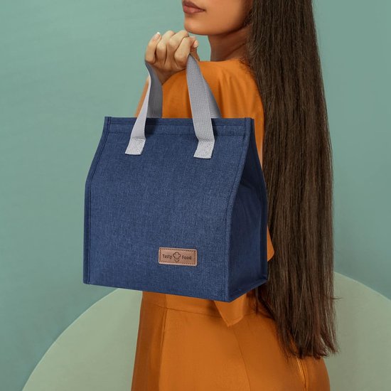 Lunchzak - herbruikbare geïsoleerde lekkagebestendige lunchzak - kinderen meisje jongen volwassen koeltas - geschikt voor werk, school, reizen-25.5*22.5*13cm-Blauw van Merkloos — afbeelding 2