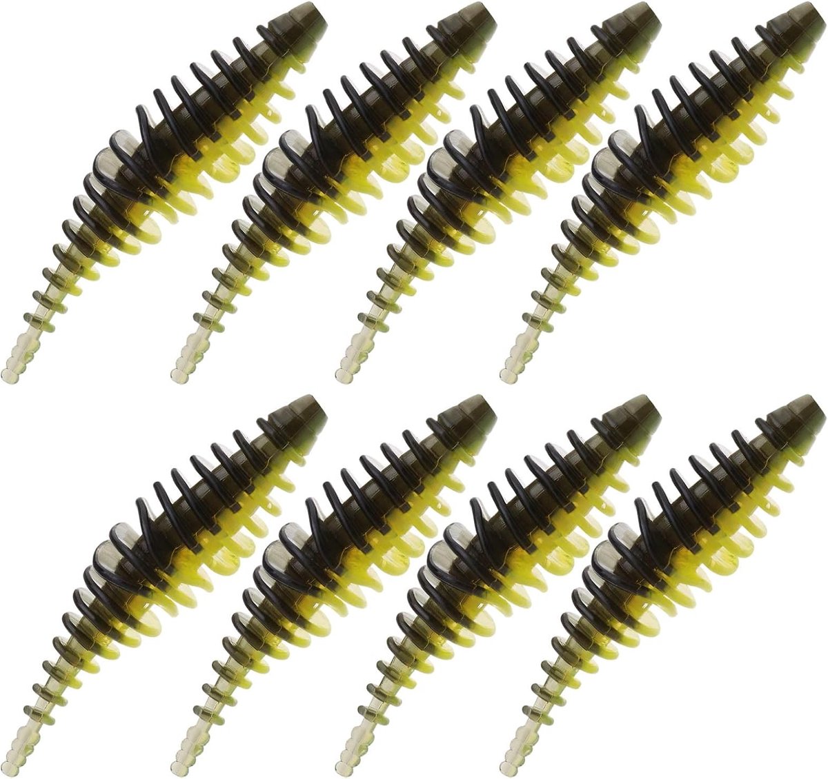 SnelShoppen - 8 Stuks Zachte PVC Vissnoeren Kunstmatige Biomimetische Weedless Zachte Lures Simulatie Wormen Aas voor Zoet- en Zoutwater Visserij