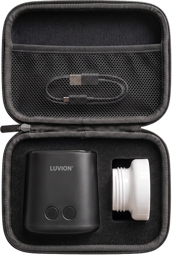 LUVION® Draagbare Flessenwarmer Ultra Pro + Protection Case - Zwart - Met roerfunctie voor gelijkmatig opwarmen van borstvoeding en mixen van kunstvoeding - Geschikt voor nagenoeg alle merken babyflesjes - Onderweg draadloos je baby fles verwarmen van Luvion — afbeelding 2