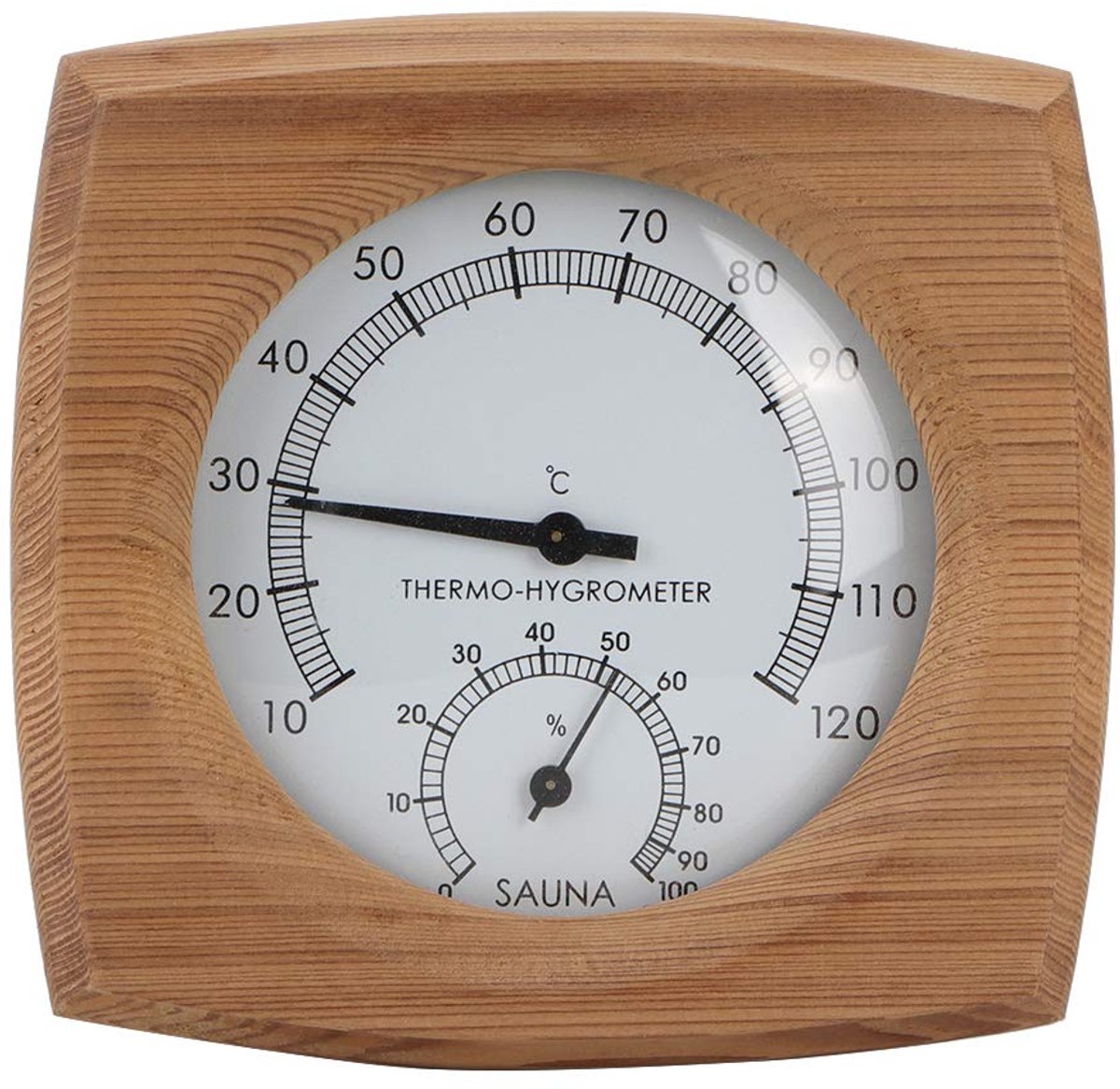 SnelShoppen - Houten Thermo-Hygrometer Thermometer 2-in-1 voor Binnen, Sauna Thermometer & Hygrometer, Handgemaakt van Cederhout, Ideaal voor Stoomkam