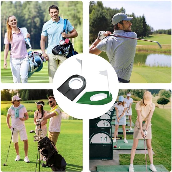 Golf Putting Cup Set met Vlag - 2 Stuks voor Binnen en Buiten, Ideaal voor Golftraining, Verbeter je Putting en Swingpositie met Verstelbare Holen en Vlaggen van GOLF — afbeelding 5