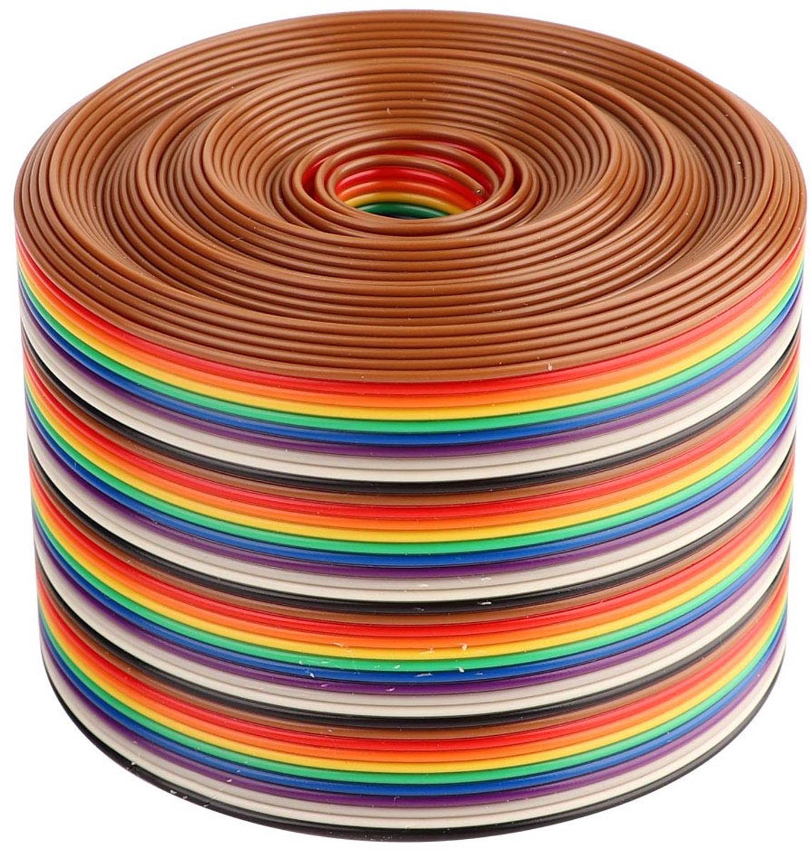 SnelShoppen - Kleurige Ribbon Kabel 1.27mm Pitch 40P Platte Regenboog Kabel Draad 5cm Breed (3m Lang) - Perfect voor Elektronica en DIY Projecten