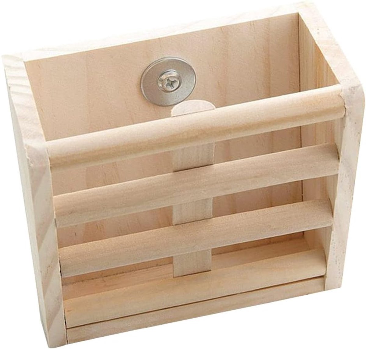SnelShoppen - Houten Hooi Dispenser Wandmontage Voor Kleine Huisdieren - Konijn, Chinchilla, Cavia's - Duurzaam Natuurlijke Hout - Houdt Hooi Netjes E