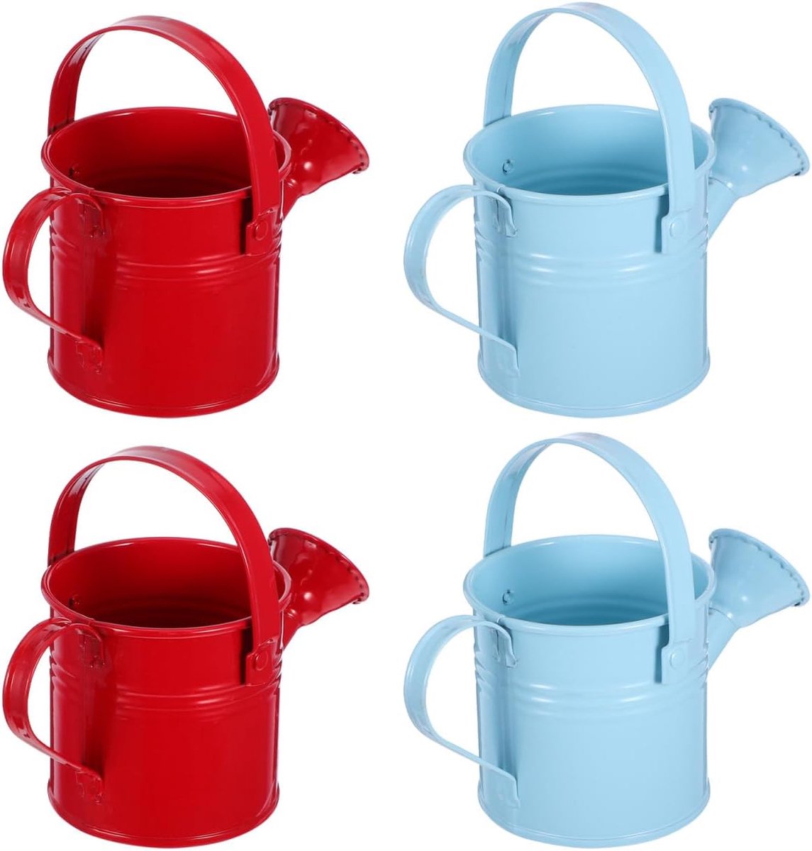 SnelShoppen - 4 Stuks Metalen Mini-Gieter met Mondstuk en Handvat voor Kinderen en Meisjes - Kleine Gieter voor Huisplanten, Indoor & Outdoor Tuinplan