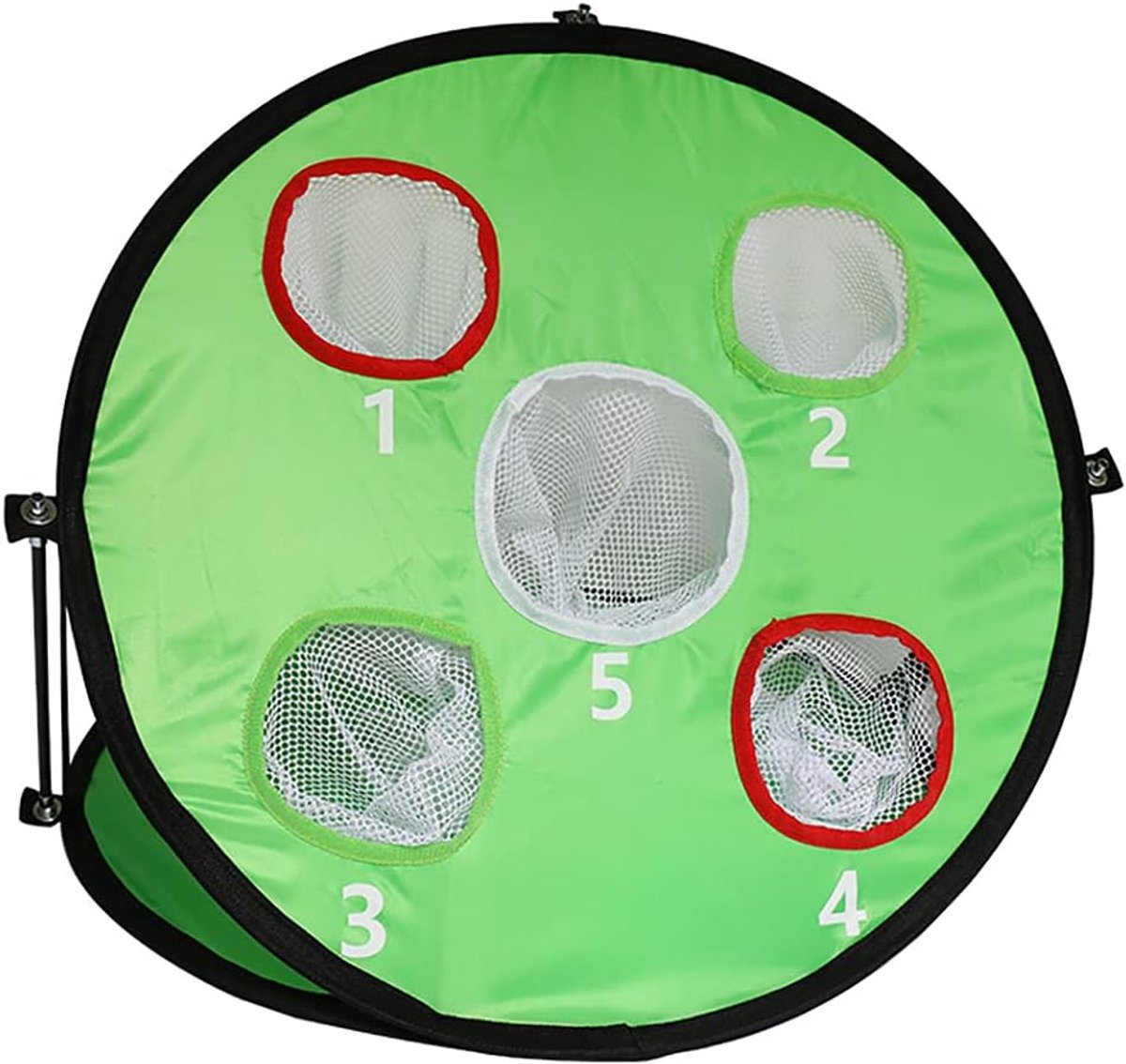 SnelShoppen - Chipping Dubbelzijdig Golfnet met 5 Gaten - Indoor & Outdoor Golf Training - Vouwbaar en Draagbaar Sportmateriaal voor Verbetering van S