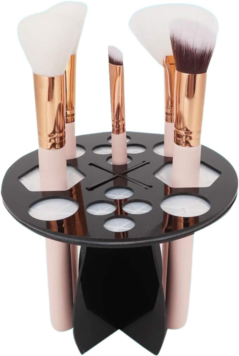 SnelShoppen - Professionele 14-Hole Make-up Kwasten Droogrek Houder Organizer - Duurzaam en Milieuvriendelijk - Stabiel en Ruimtebesparend