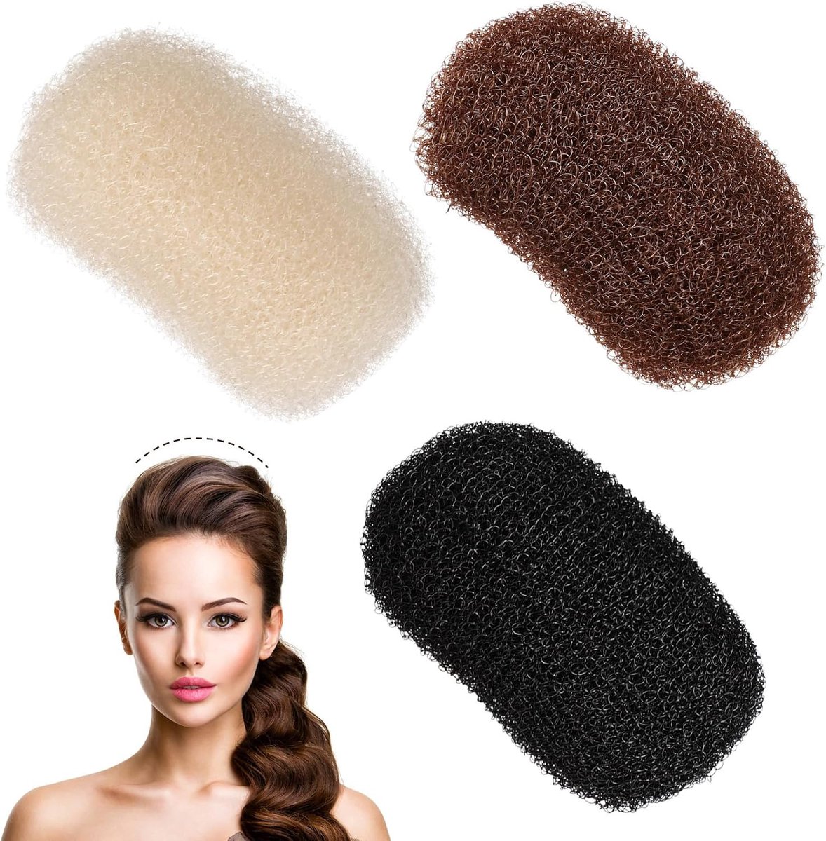SnelShoppen - 3 Stuks Haarclips, Handige Spons, Volume Haarbasis, DIY Haaraccessoires, Charmante Bump Up Kam, Clip voor Vrouwen en Meisjes, Haarstijl