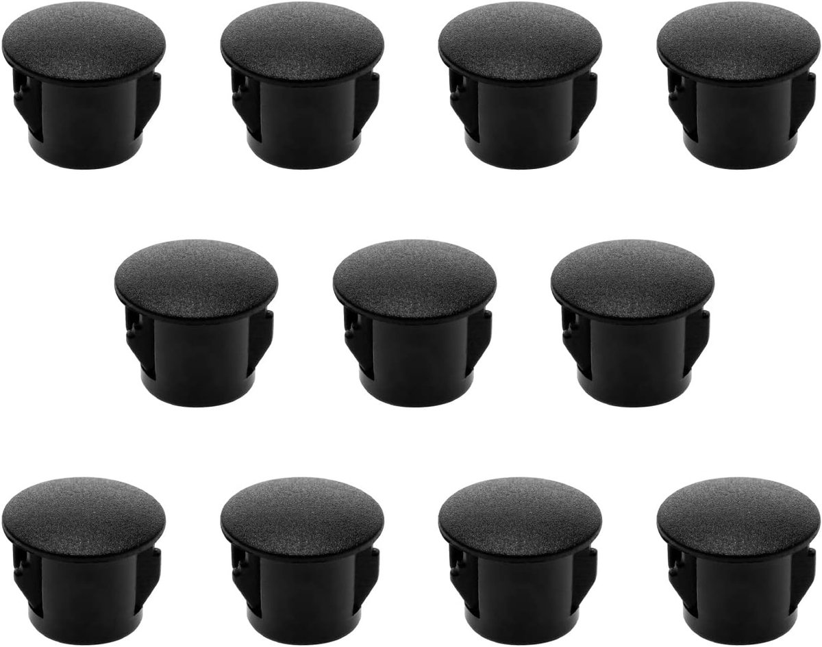 SnelShoppen - 100 Stuks Gaatjespluggen Zwart Kunststof 10mm Snap-in Sluitpluggen voor Holle Buizen, Meubels, Tuin, Keuken, Einde Caps voor Kast en Meu