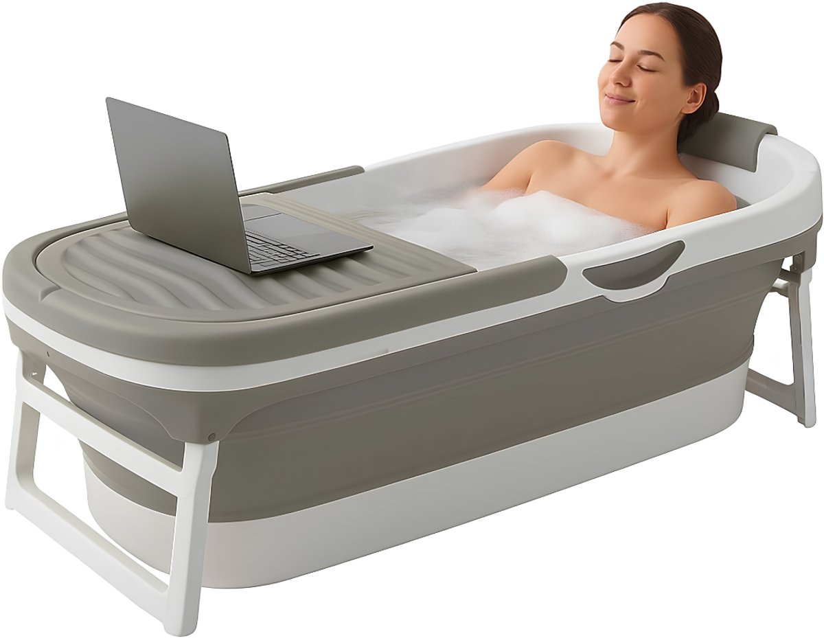 Lìon® Opvouwbaar Bad - Foldable Bath - Zitbad - Grijs - 158cm x 60cm x 53cm
