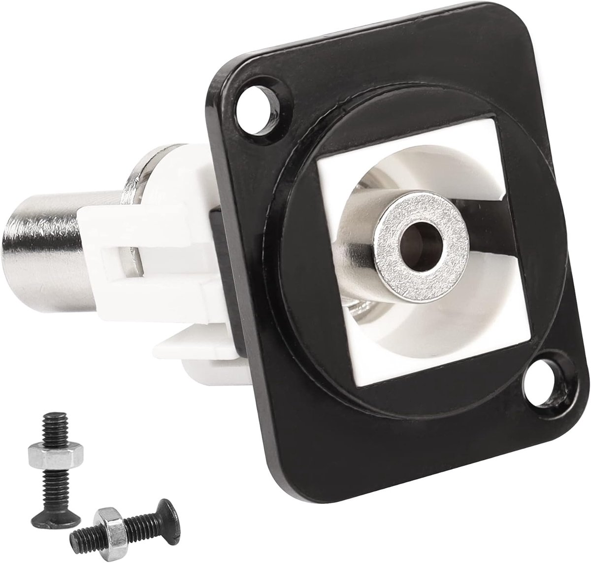 SnelShoppen - TRS 1/8 Stereo Paneel Connector 3.5mm Vrouwelijk naar Vrouwelijk - Audio Docking Module voor Hoofdtelefoon - Ideaal voor Audioverbinding