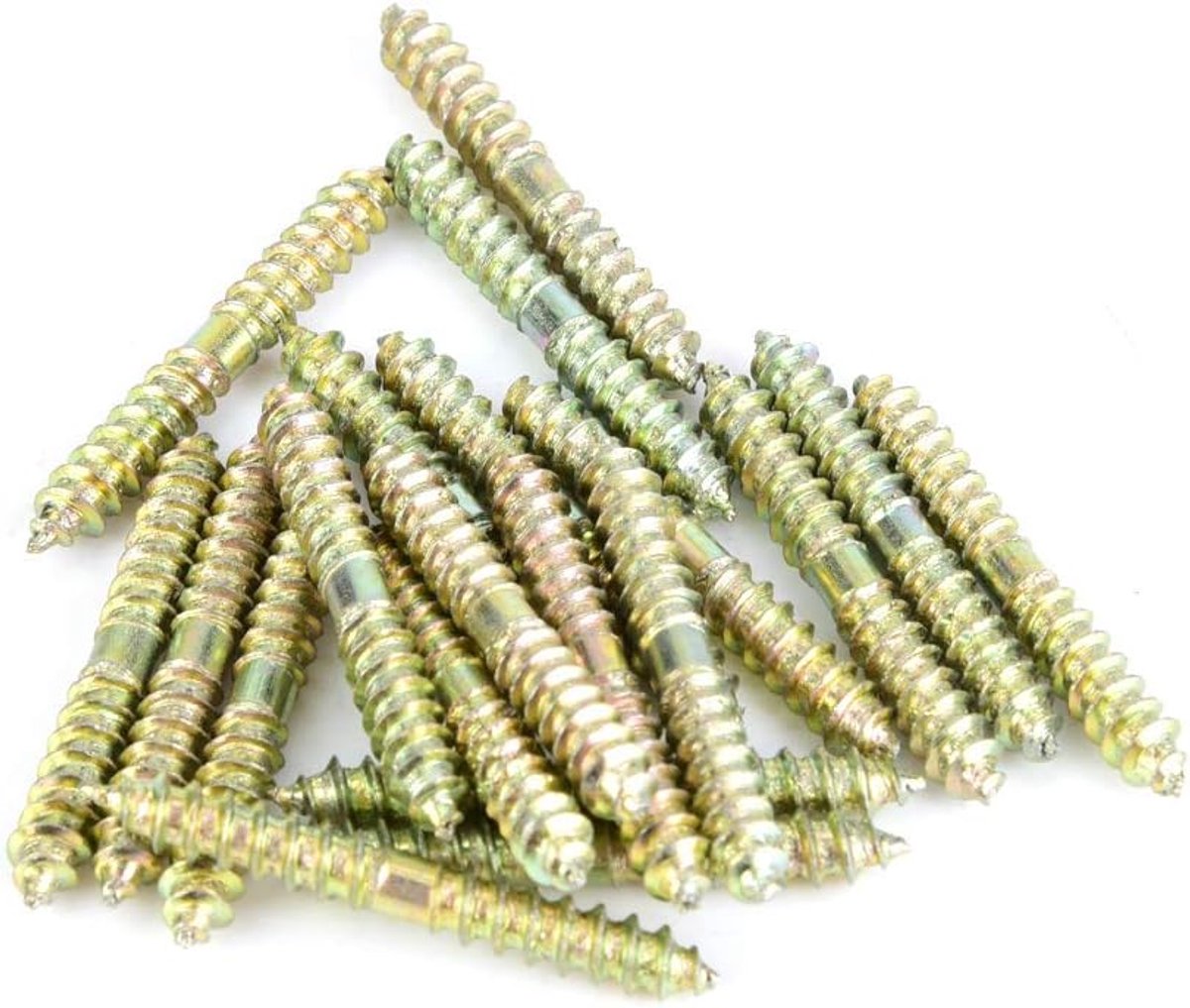 SnelShoppen - 20 Stuks Dowel Schroeven Zelftappende Schroeven 5x40mm voor Houtbewerking Meubelverbindingen Zink Geplateerd