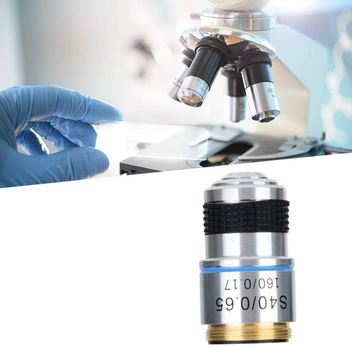 SnelShoppen - 40X 185 Achromatische Microscoop Objectief Lens 160/0.17 voor Biologische Microscoop met Aluminium Legering Behuizing en 20mm Bevestigin