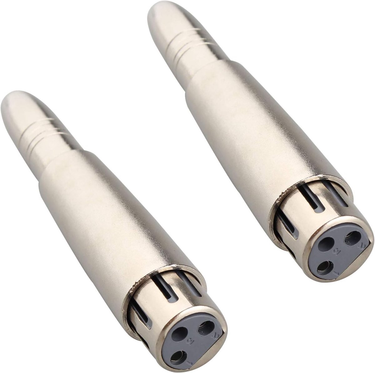 SnelShoppen - 2 Stuks 3 Pin XLR Vrouwelijk naar 6.35mm Vrouwelijke Balans Jack Socket Hoogwaardige Stereo Audio Microfoon Adapter Converter Connector
