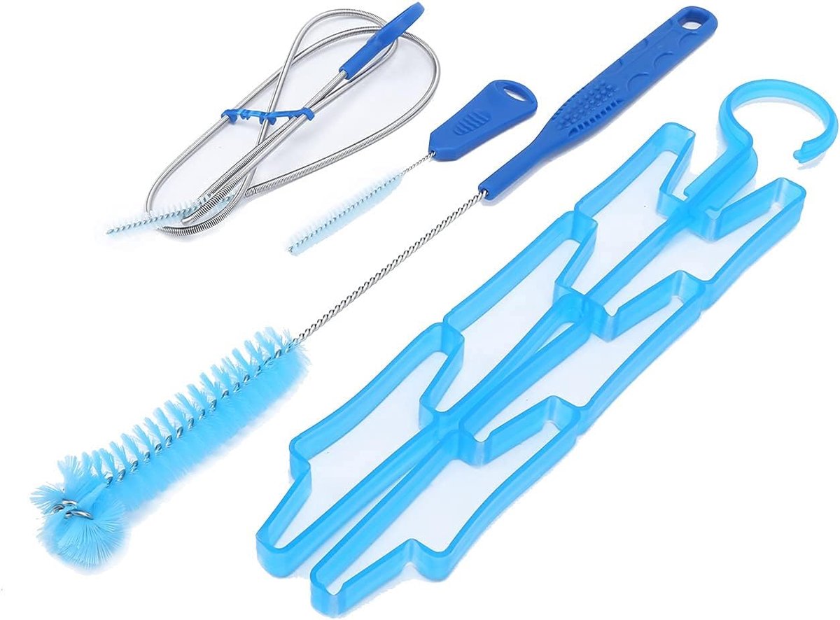 SnelShoppen - Hydratatie Bladder Reinigingsset 4-in-1 voor Fietsen, Hardlopen, Schoonmaakset met Borstels, Slang en Droogrek