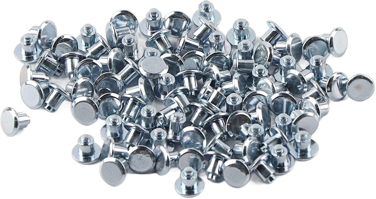 SnelShoppen - 100 Stuks 6.5mm/0.26" Wielband Schroeven, Non-slip Sneeuwband Spikes voor Fiets, Auto, Motor, ATV en Schoenen, Hoogwaardig Staal, Zilver