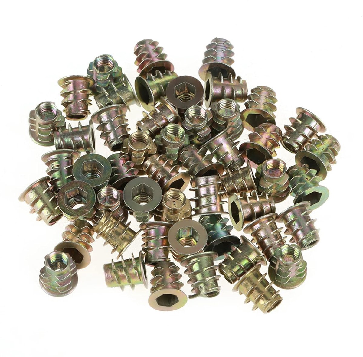 SnelShoppen - 50pcs M5 * 10mm Zinklegering Hex Moeren Voor Houten Meubels Assortiment - Duurzaam & Roestvrij - Voor Stevige Verbindingen