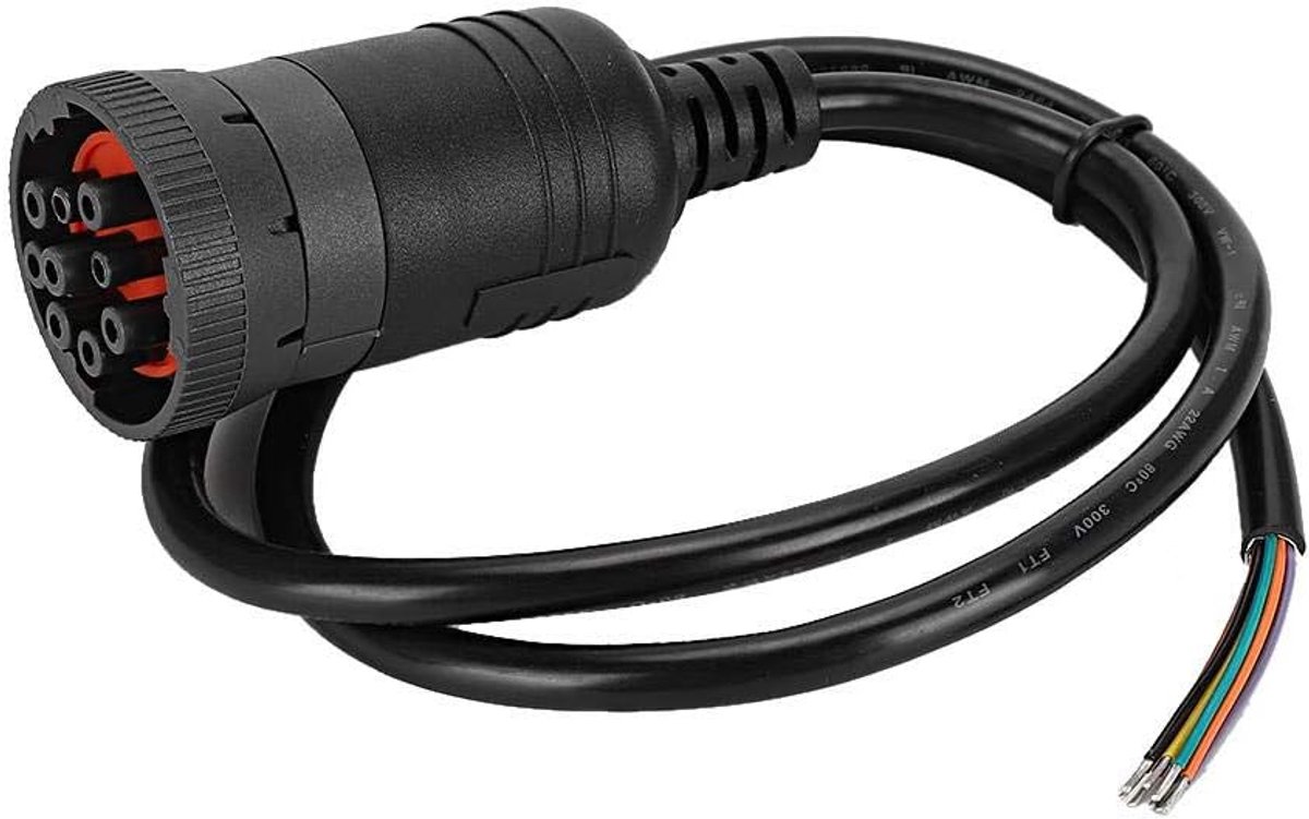 SnelShoppen - 9Pin Diagnose Connector, Diagnostische Kabel Adapter Connector voor Universele Vrachtwagen Accessoires, Hoogwaardige Prestatie, Eenvoudi