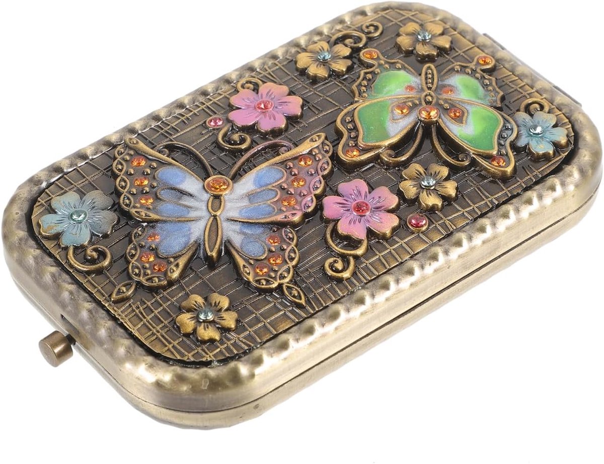 SnelShoppen - Retro Stijl Compact Make-up Spiegel voor Vrouwen, Meisjes, Dochters en Zussen, Reisspiegel Dubbelzijdig, Ideaal voor Verjaardag en Kerst