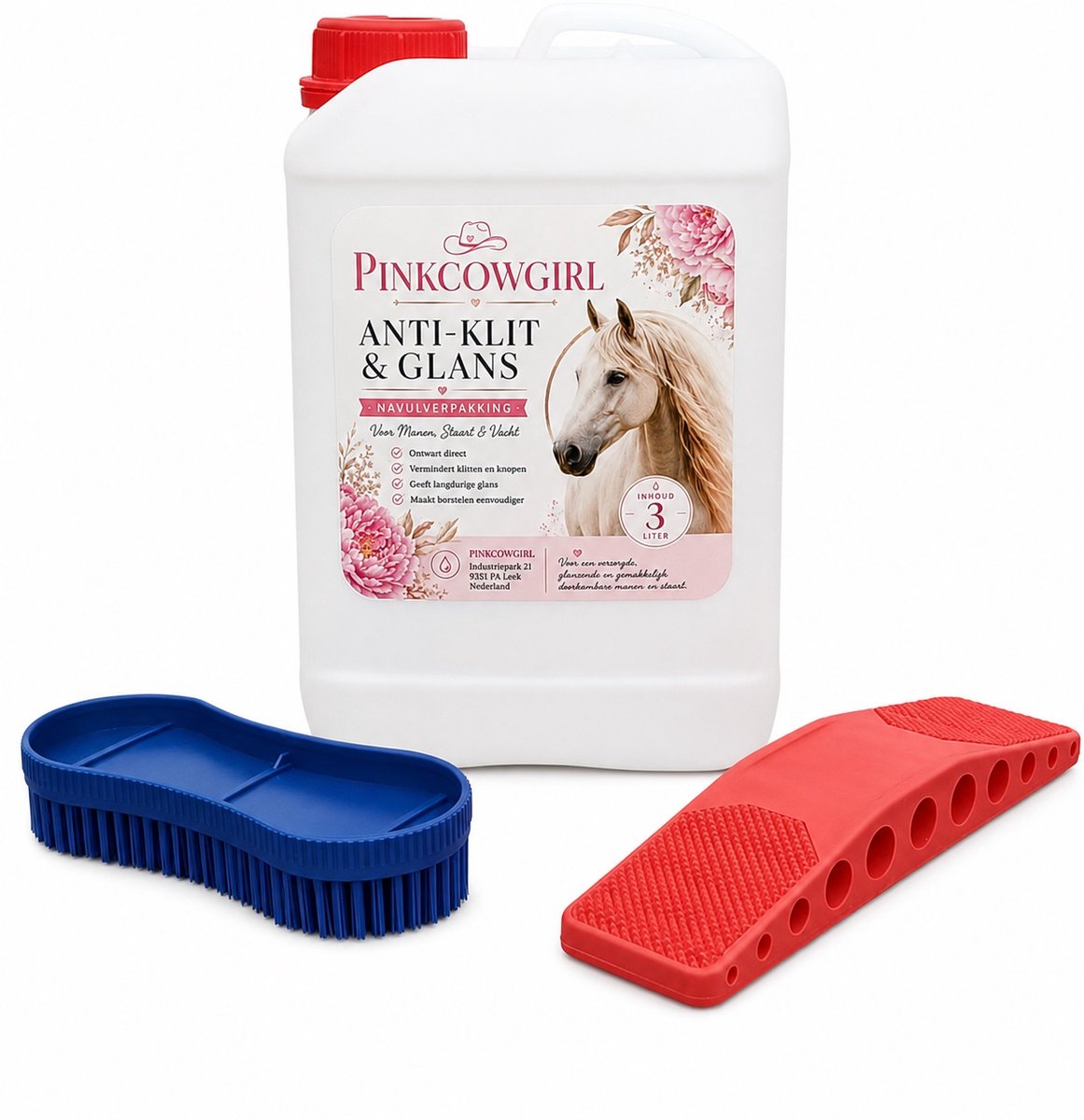 Paarden antiklitspray - anti-klit - antiklit - met borstel - massageborstel