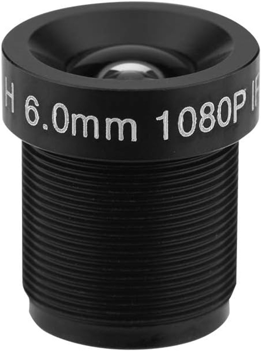 SnelShoppen - 6mm CCTV Camera Lens M12 x 0.5 - Breed Hoek, Zwart, IR Ondersteuning, 58° Kijkhoek, 2 Miljoen Pixels voor Beveiliging en Toezicht