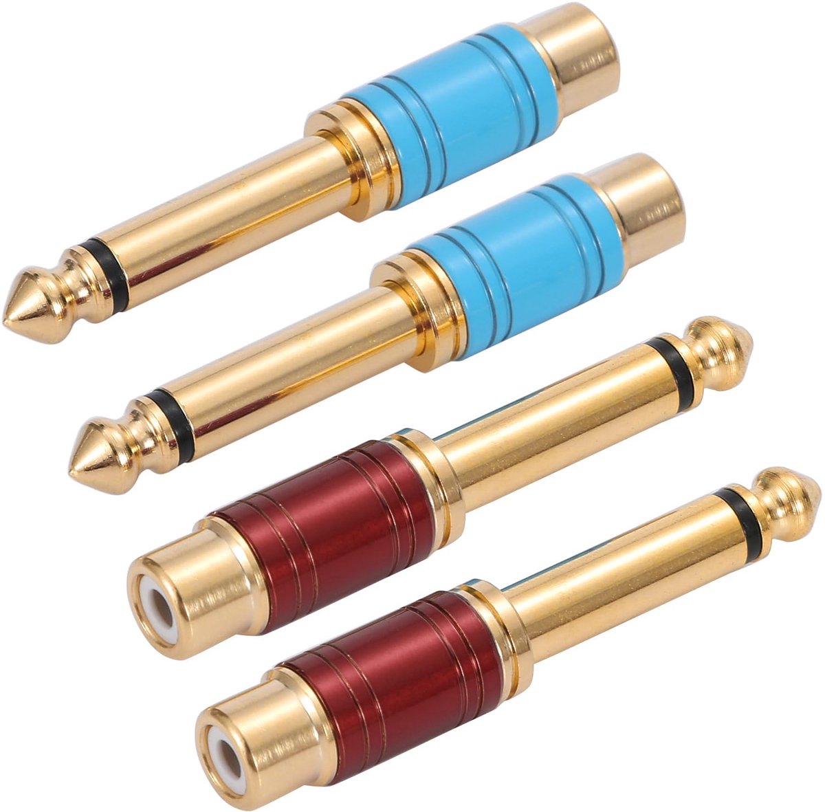Audio adapter 6.35mm - RCA female - goudgeplateerd - ideaal voor stereoapparatuur - ShopVlot