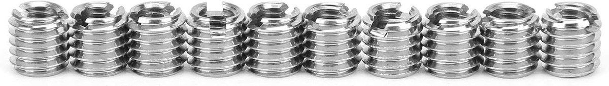 SnelShoppen - 10Pcs 6MM Draad Inserts Man Vrouw Reducerende Moer Reparatie Gereedschap Fastener Hardware RVS Vrouwelijke Draad M4 * 0.7 Mannelijke Dra