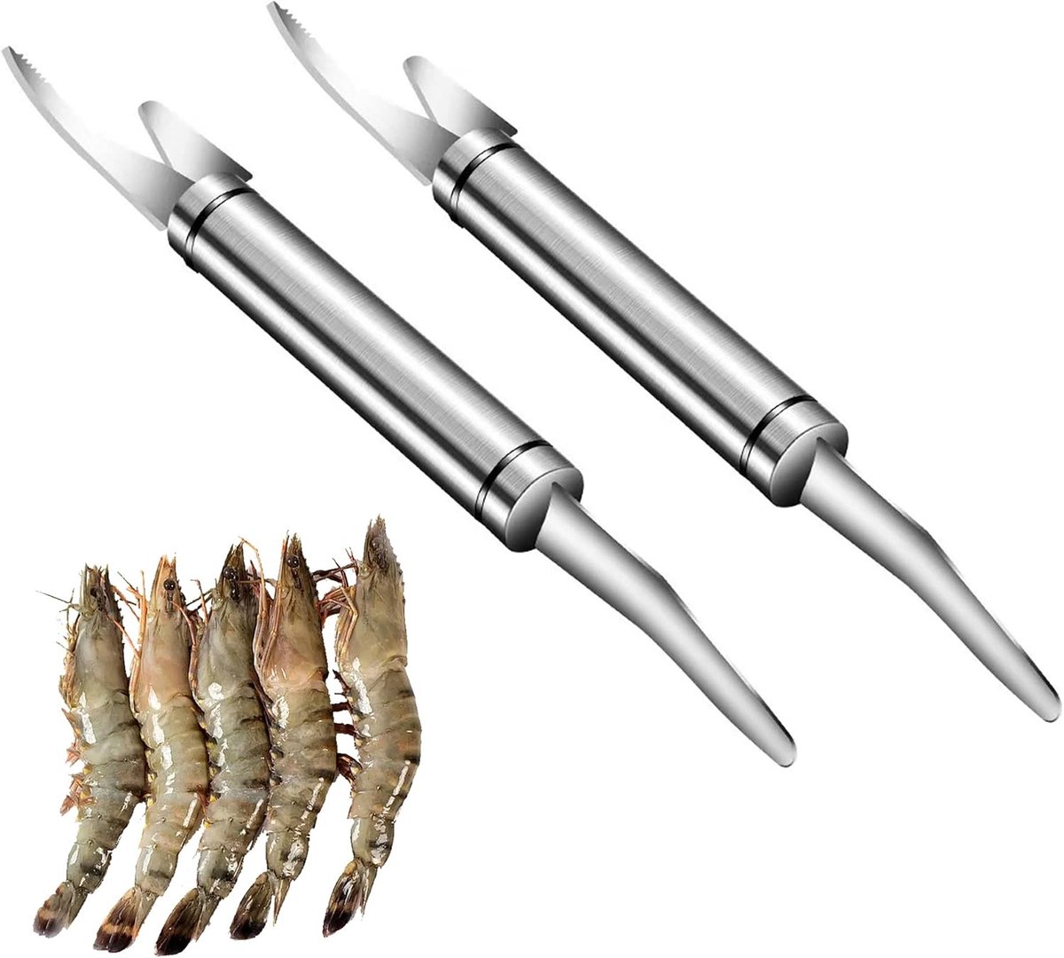 2pcs 5 In 1 Multifunctional Shrimp Line Shrimp Line Knife Stainless Steel Shrimp Peeler Multifunctional Shrimp Peeler - ShopVlot