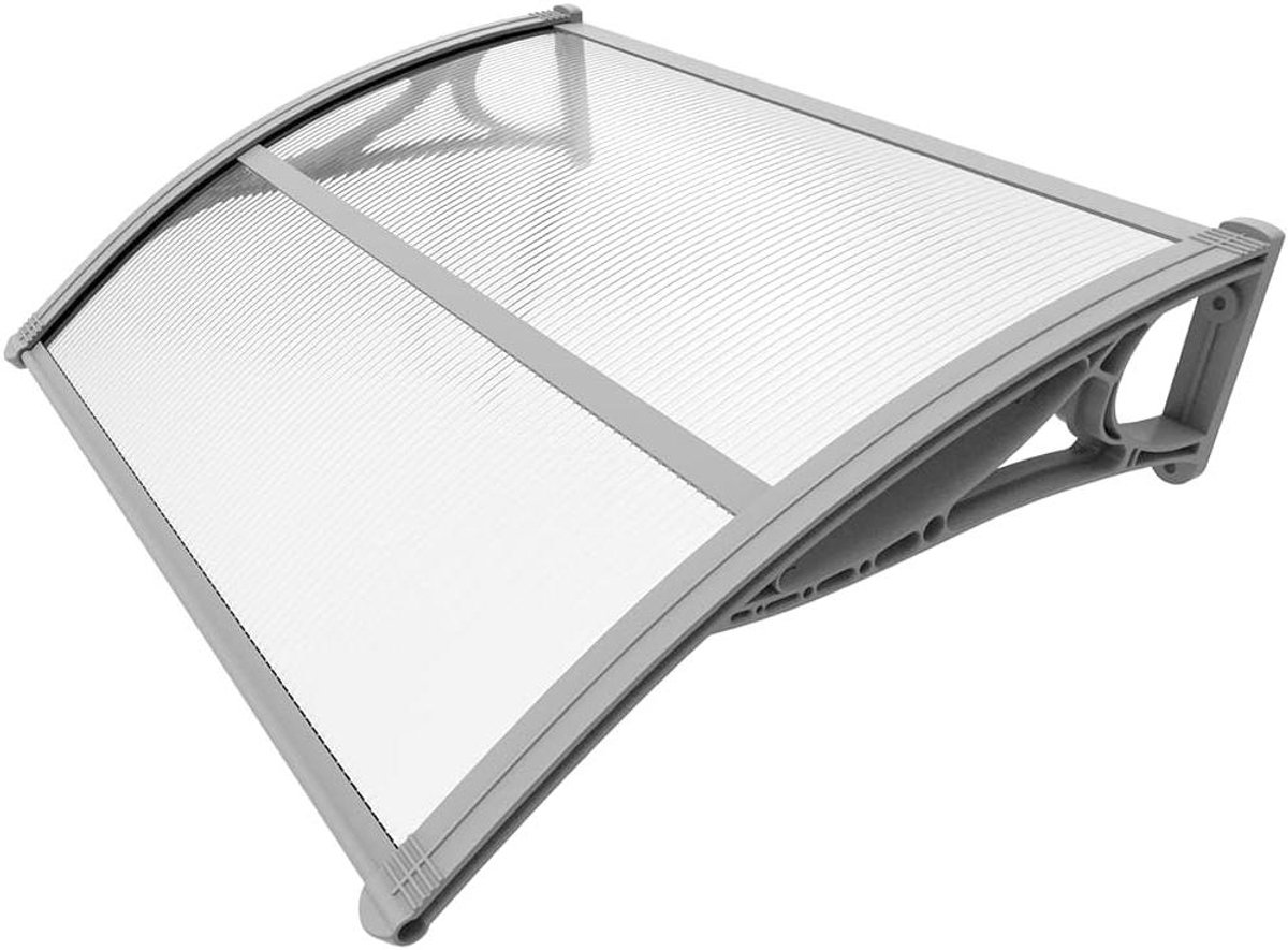 Deur Luifel - Overkapping Regen - Entree Beschermen - Versterkt Aluminium - 100 x 80 cm - Transparant