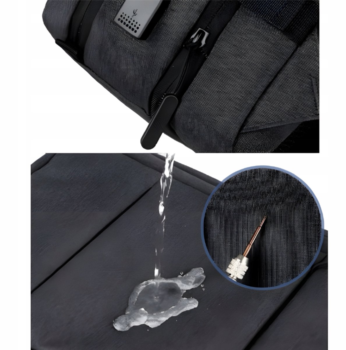 Zakelijke rugzak - Reisrugzak - Lichtgewicht rugzak - Met USB-aansluiting - Waterdicht - Oxford-stof - Unisex - Voldoet aan de handbagage-eisen van luchtvaartmaatschappijen - Grijs