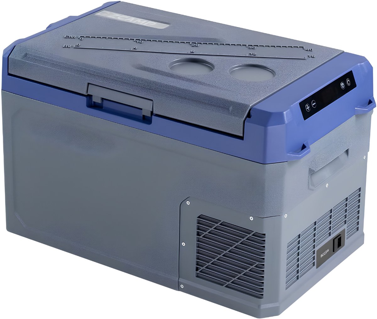 Lìon® Koelbox - 28L Capaciteit - Koelbox Elektrisch - Elektrische Koelbox - Grijs/Blauw - 64cm x 41cm x 41cm