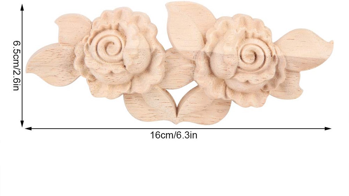 SnelShoppen - Houten Gegraveerde Hoek Onlay, Molding Hoek Sticker, Europese Stijl Ongeschilderde Snij Sticker Hoek Decoratie voor Muren, Deuren, Kaste