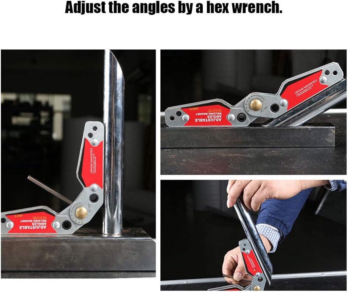 SnelShoppen - Jectse Lasmagneten Houder, Verstelbare Hoek 20°-200°, Sterke Magnetische Lasmagneten voor Montage, IJzer Materiaal, Maximaal 35kg
