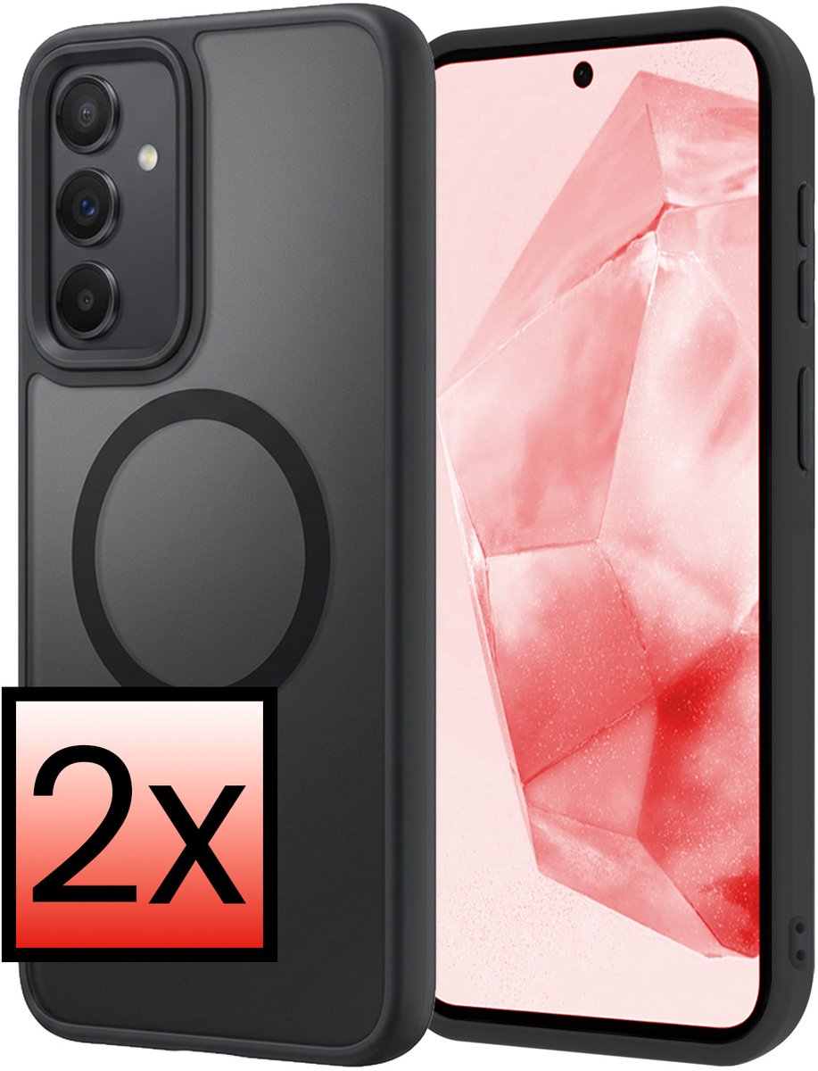 Hoesje - 2 Stuks - Geschikt voor Samsung Galaxy A35 - Magsafe Compatible - Sterk & Shockproof - Back Cover - Shock Proof Case - Telefoon Hoes - Zwart