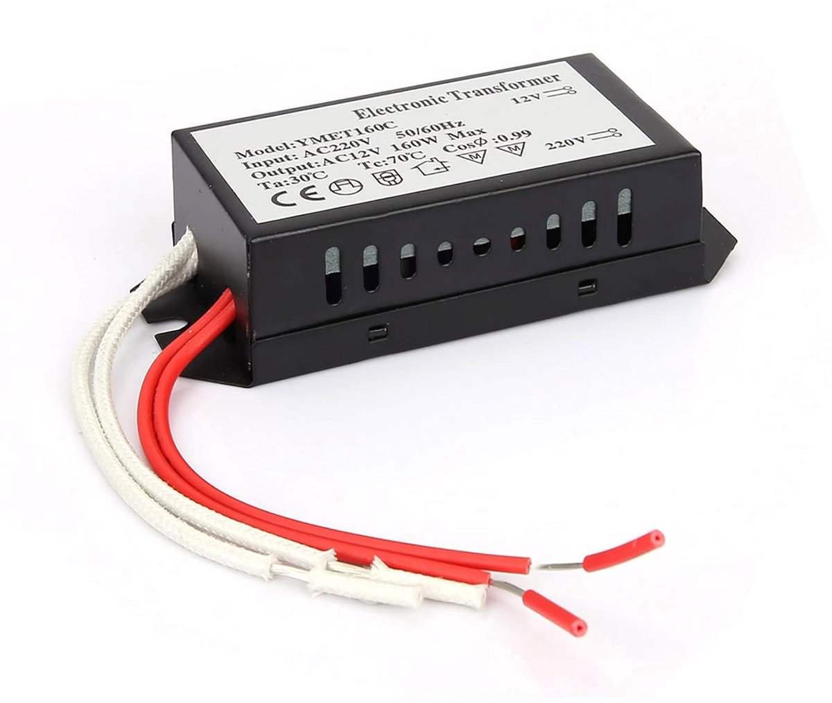 SnelShoppen - 220V naar 12V Elektronische Transformator Spanningsomvormer Slimme Voeding Driver LED Voeding Driver (160W) Compact en Stil