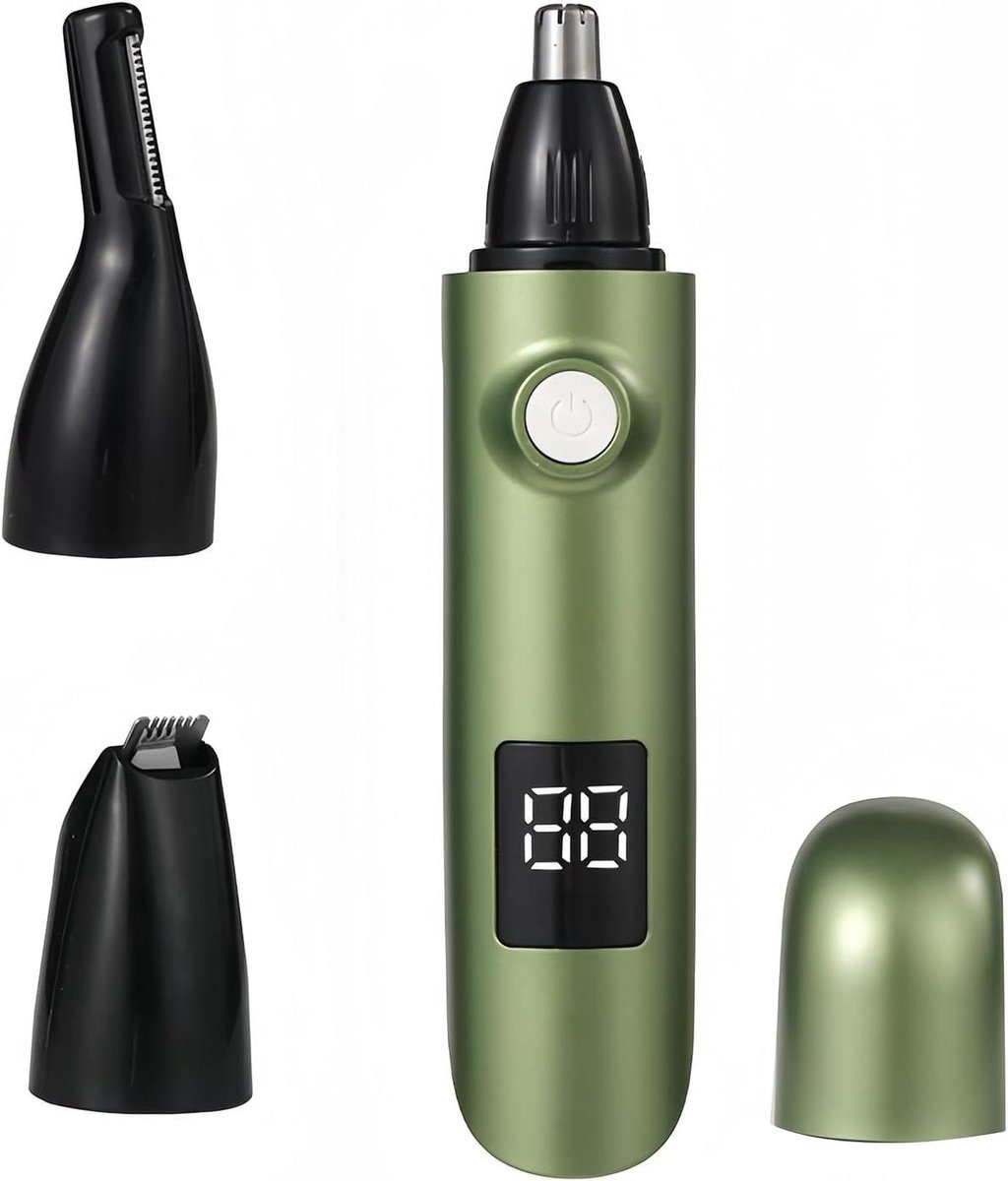 Gezichtsverzorging Trimmer - Haarverwijderaar - Precisie Styling - 3-in-1 Opzetstukken - 14.8 cm - Groen